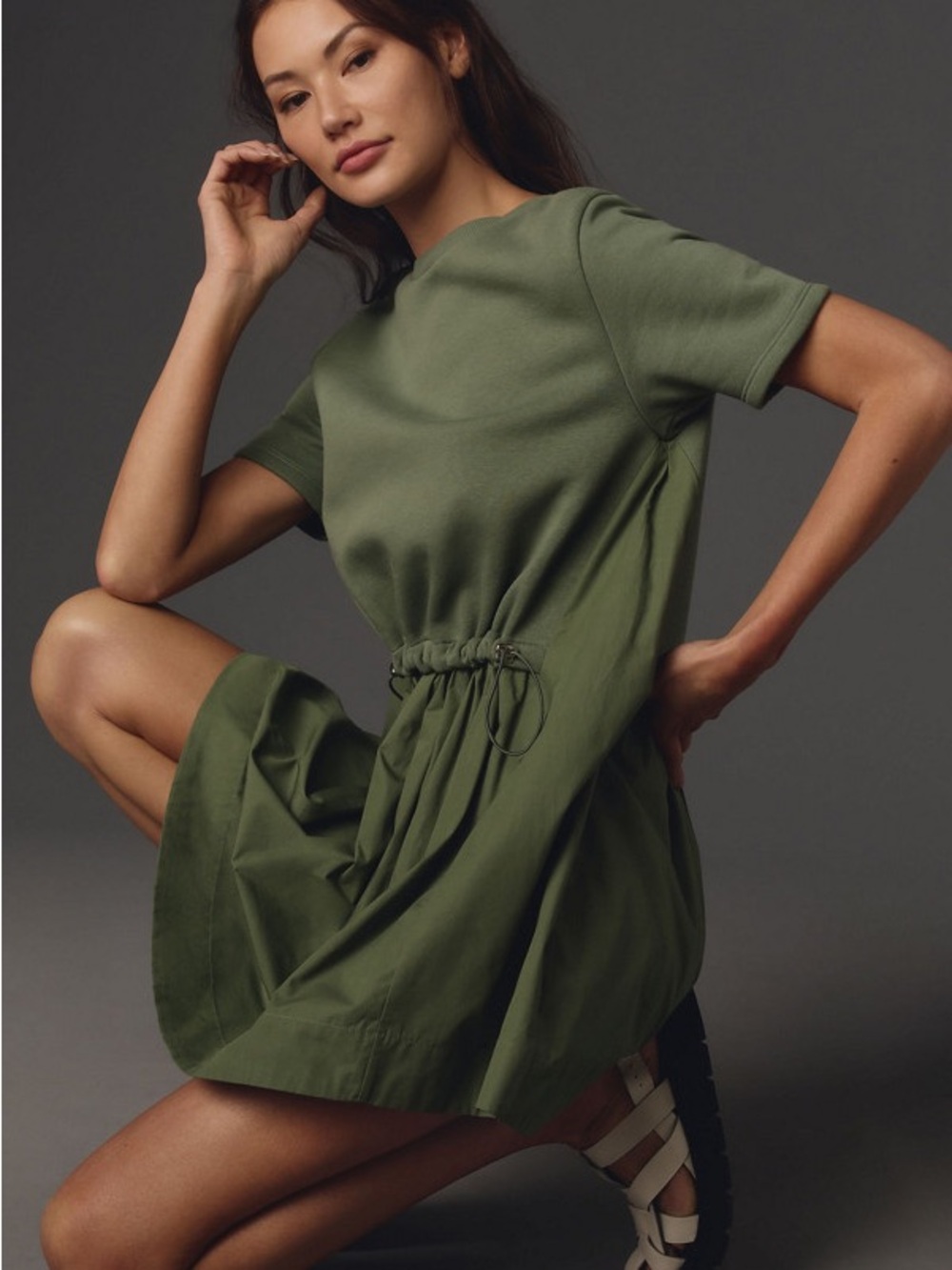 Anthropologie Short-Sleeve Sweatshirt Twofer Mini Dress by Pilcro